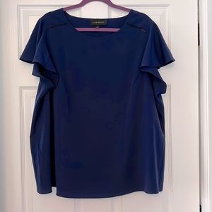 Navy Lane Bryant Chiffon Shirt